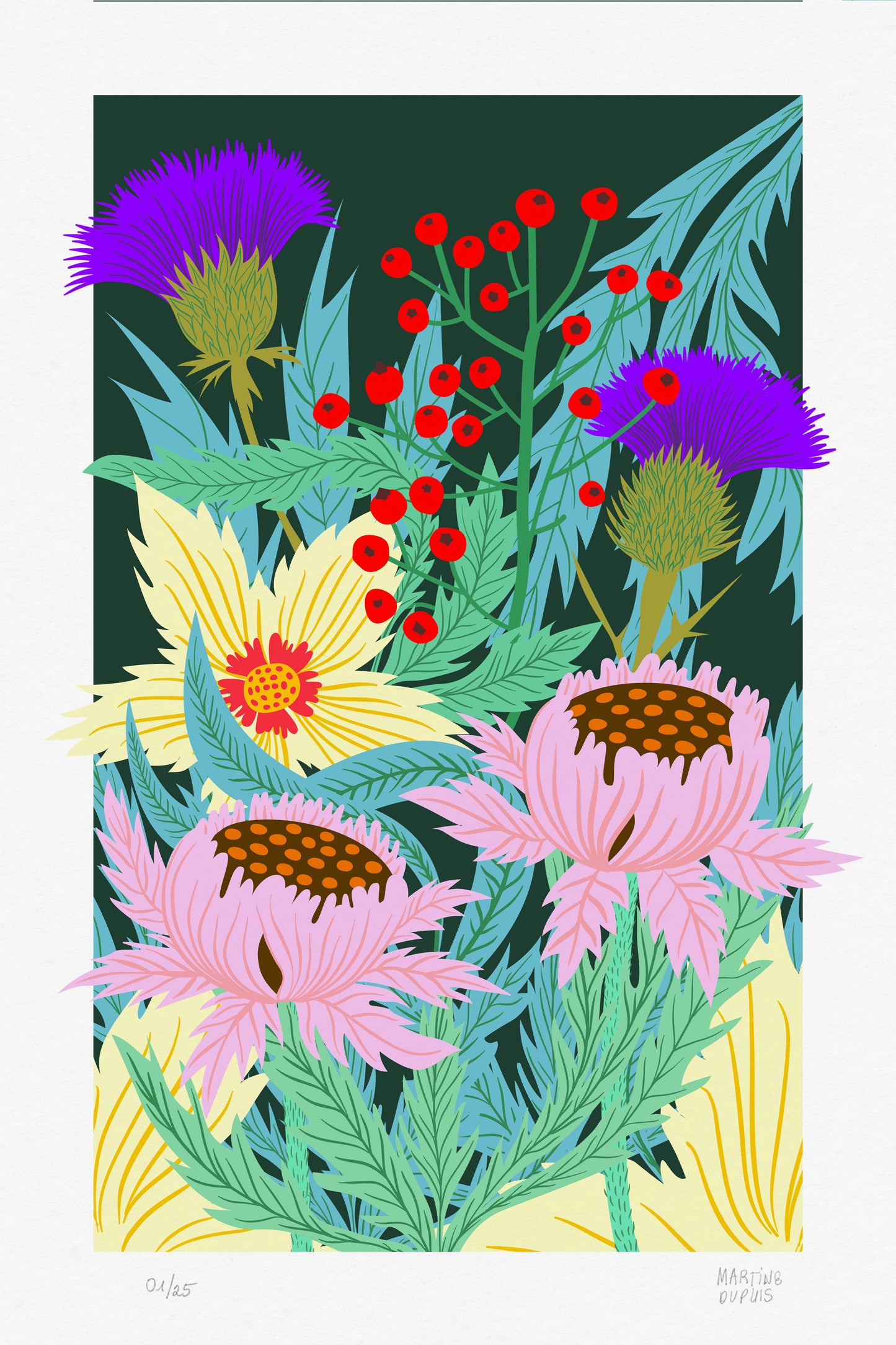 Impression - Les pivoines de nuit